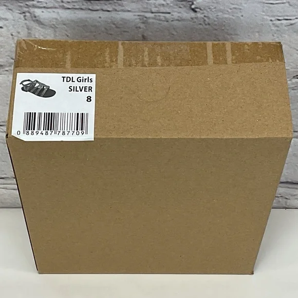 Wonder Nation Sandals Toddler Girls Size 8 Silver Bling Thong Vacation Summer - Picture 6 of 6